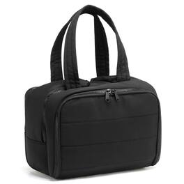 Unique Bargains - Puffy Makeup Bag, Large Travel Toiletry Bag, Cosmetic Organizer for Women with Handle, Lightweight - Black
