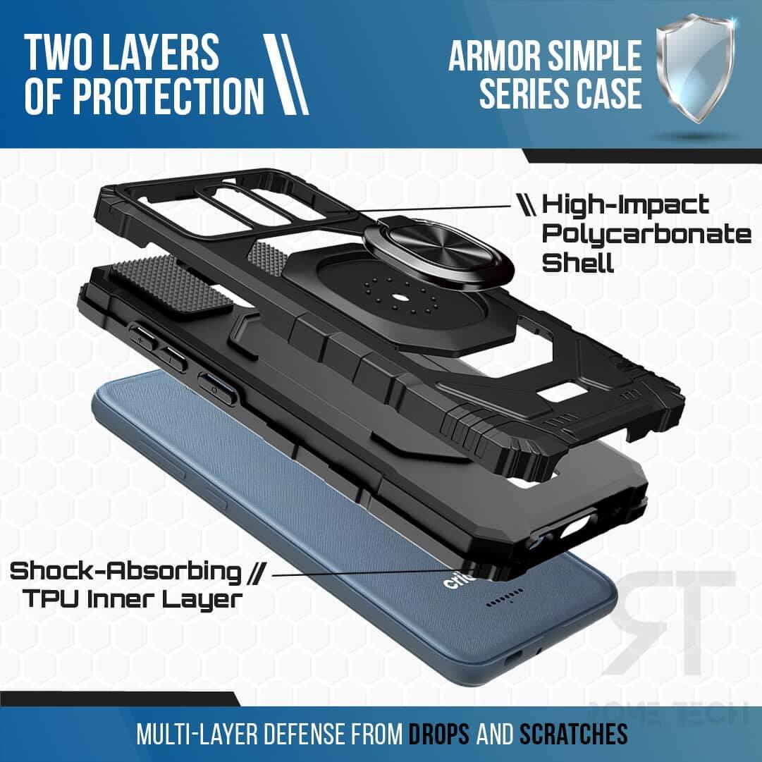 TWO LAYERS OF PROTECTION  
ARMOR SIMPLE SERIES CASE  
High-Impact Polycarbonate Shell  
Shock-Absorbing TPU Inner Layer  
MULTI-LAYER DEFENSE FROM DROPS AND SCRATCHES