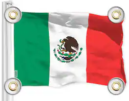 G128 - Mexico Flag 3x5 ft Printed 150D Polyester with Brass Grommets - Assorted Colors