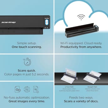 Ricoh ScanSnap iX100 (PA03688 B005) USB color Wireless Mobile Ricoh ScanSnap iX100 (PA03688 B005) USB color Wireless Mobile