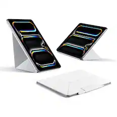 Front. Pitaka - iPad Air 11" M4/M3/M2 & ipad Pro 11" 1st–4th Gen Magnetic Case, Portrait/Landscape Stand with 4 Angles - White.