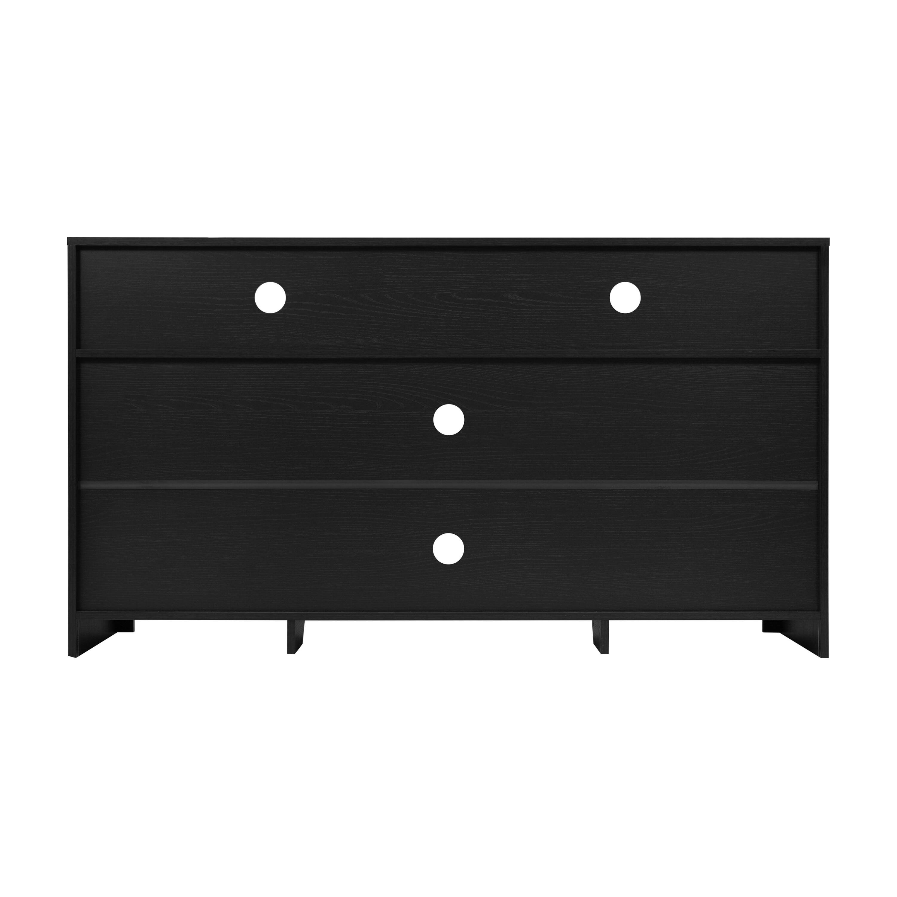 Back. Flash Furniture - Malaki Mid-Century Modern 58 Inch Buffet Sideboard with 2 Soft Close Doors and Adjustable Center Shelf, TV Stand for up - Black.