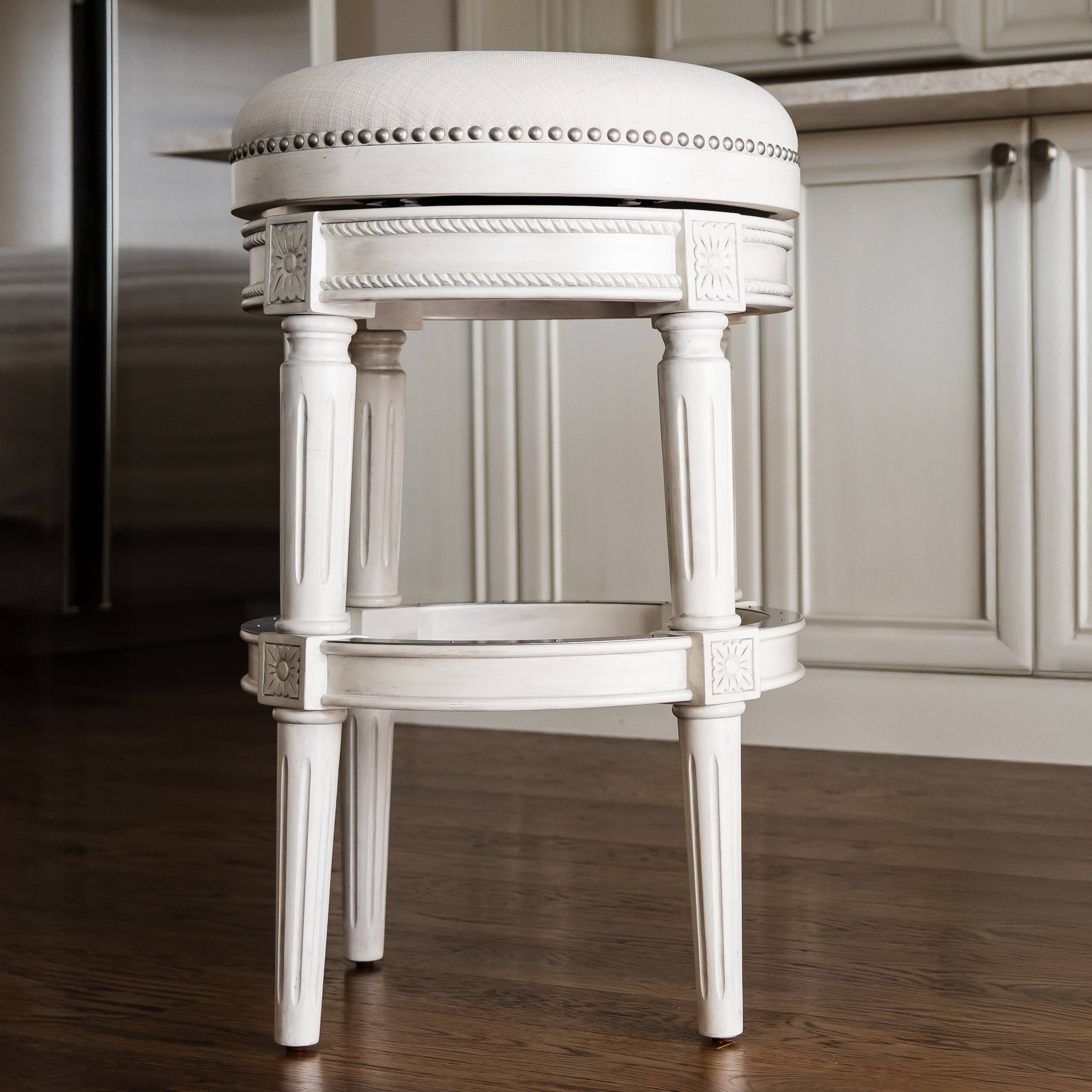 Angle. Maven Lane - 31' Pullman Backless Bar Stool In White Oak Finish With Fabric Upholstery - White Oak.