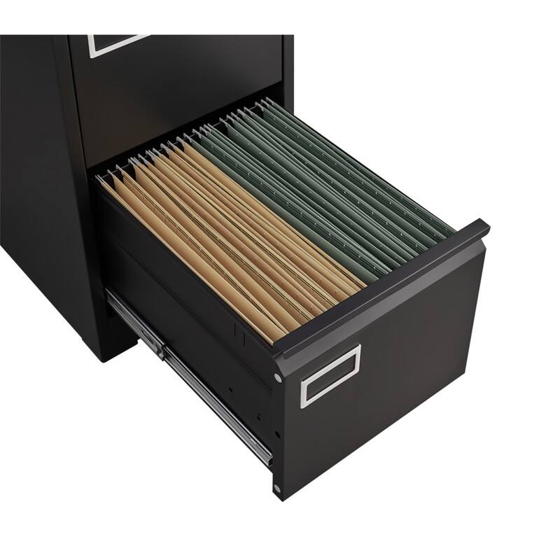 Alt View 7. HTUTWOO - 3 Drawer File Cabinet with Lock - Vertical Metal Filing Cabinet for Home Office, Organizer Storage Fit Letter/A4/Legal - Black.