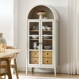 Nolan Tall Arched Storage Display Cabinet by Modway - White Oak