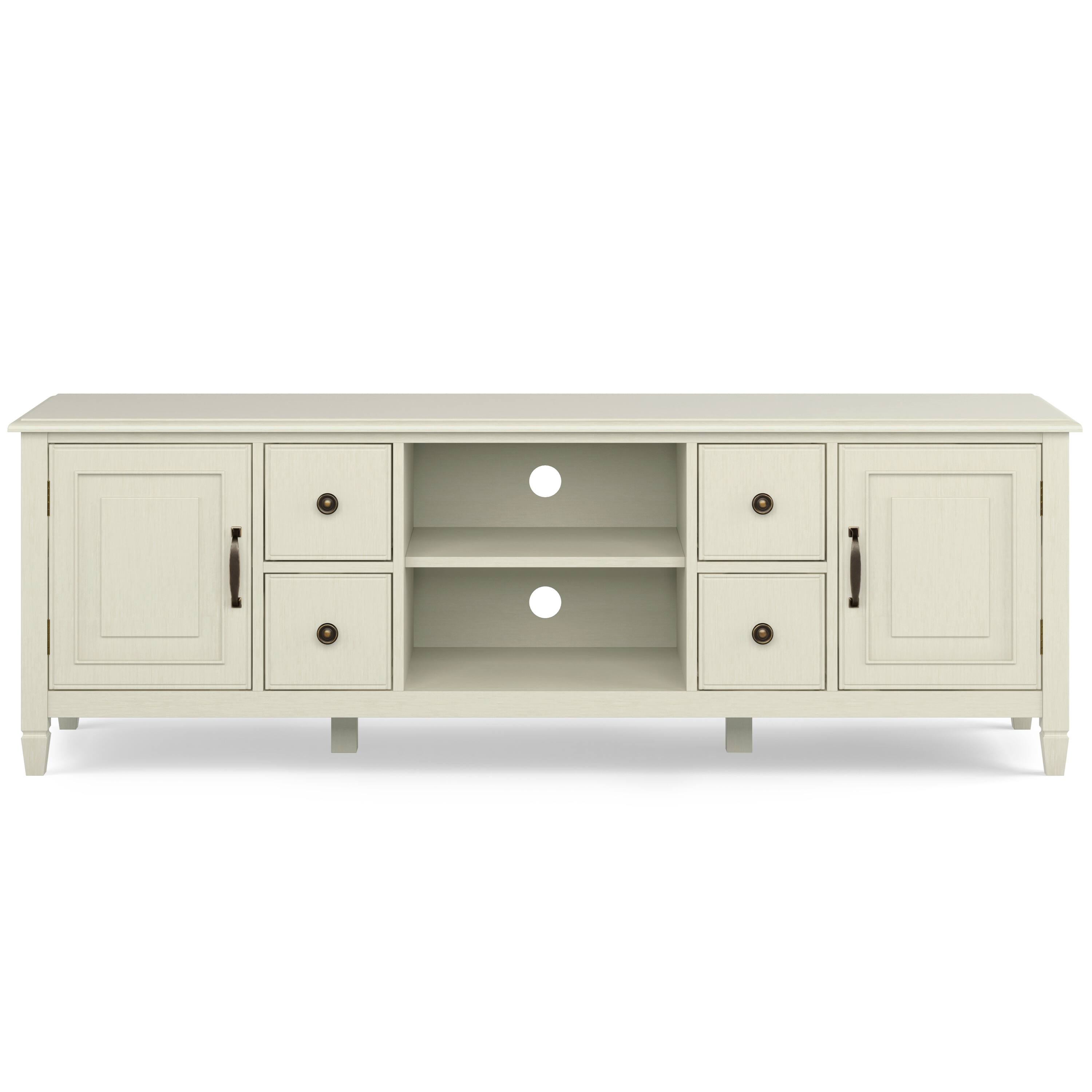 Alt View 12. Simpli Home - Connaught 72 inch Wide TV Stand - Antique White.