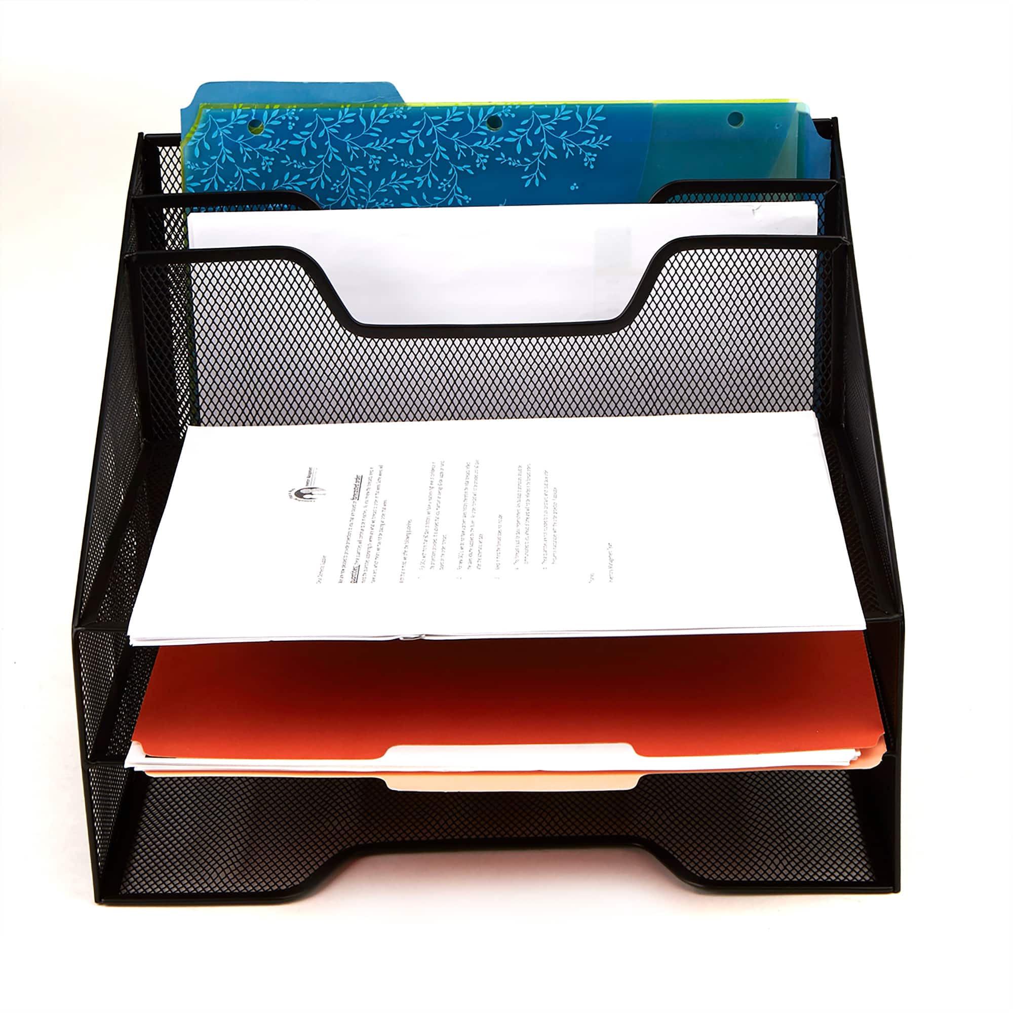 Mind Reader - 3-Tiered, 5 Compartments Desk - Black