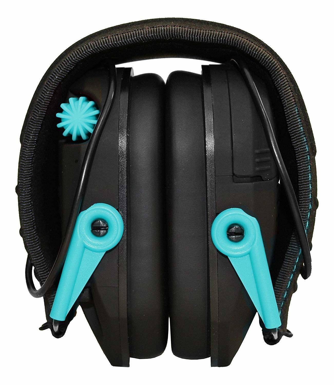 Angle. Walker’s - Walkers Razor Slim Electronic Muff (Black/Teal) - Black/Teal.