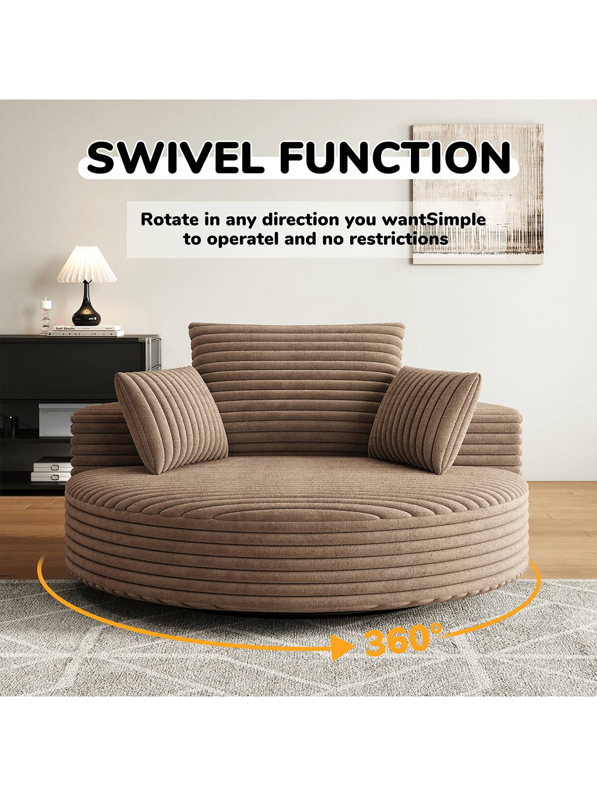 SWIVEL FUNCTION

Rotate in any direction you want. Simple to operate and no restrictions.

360°