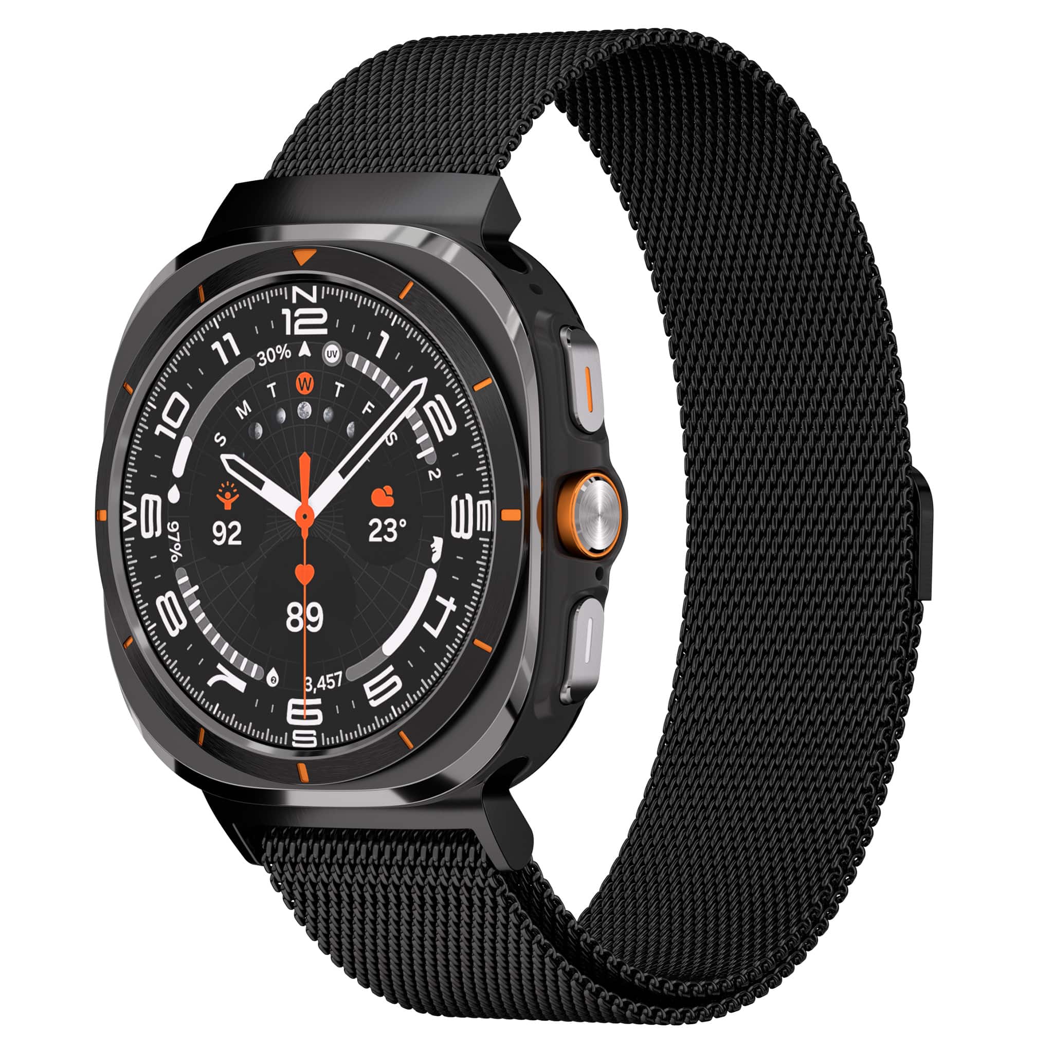 Ultra Supply Co - Milanese Band for Samsung Galaxy Watch Ultra 47mm - Black