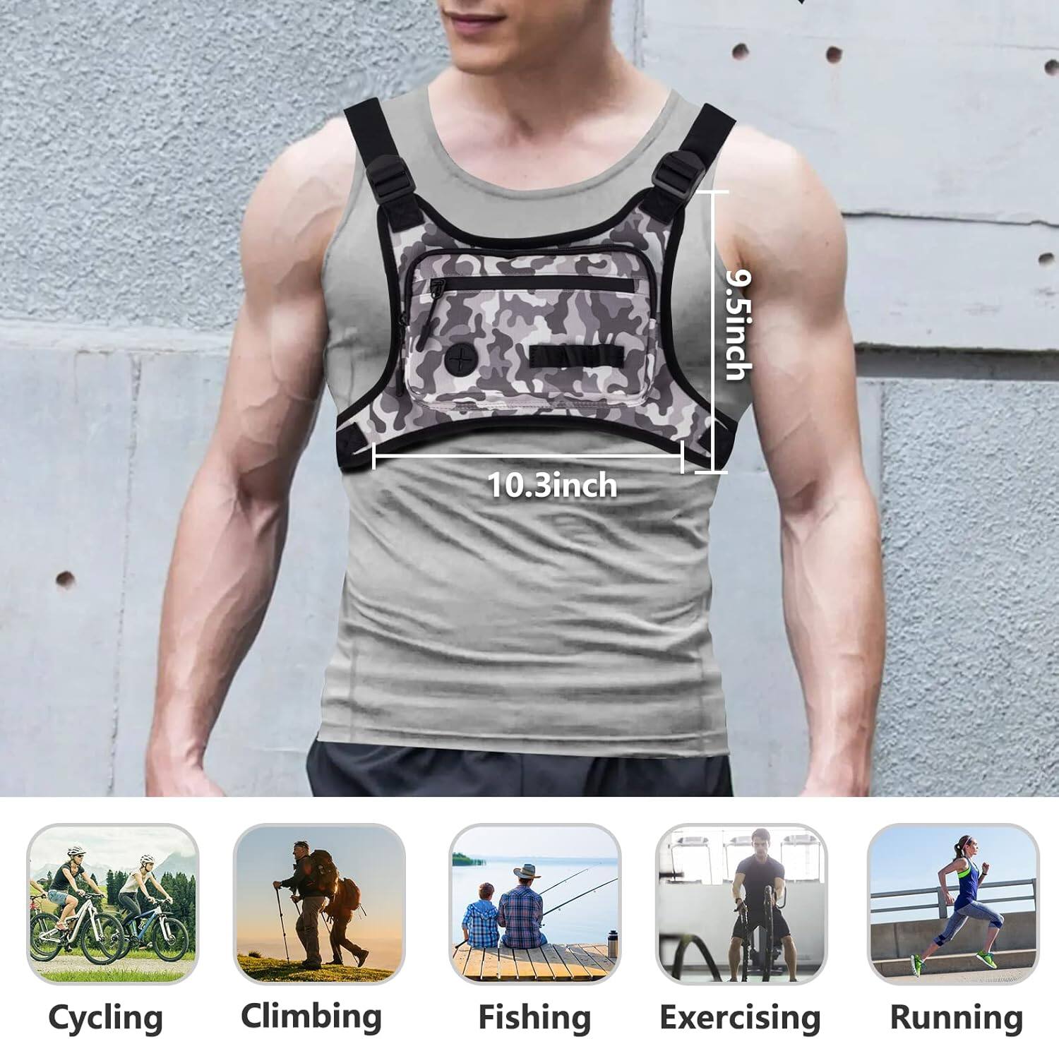 9.5 inch 10.3 inch

Cycling Climbing Fishing Exercising Running