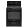 Whirlpool - 30 in. Wide 4 burners 5.1 cu. ft. Freestanding Gas Range with Broiler Drawer - Black