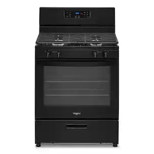 Whirlpool - 30 in. Wide 4 burners 5.1 cu. ft. Freestanding Gas Range with Broiler Drawer - Black