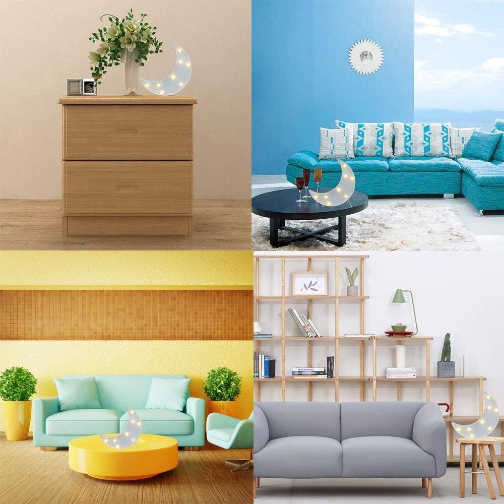 Alt View 1. MOSZAR LLC - LED Crescent Moon Marquee Sign, White, Nursery Night Lamp, Ramadan Decor.