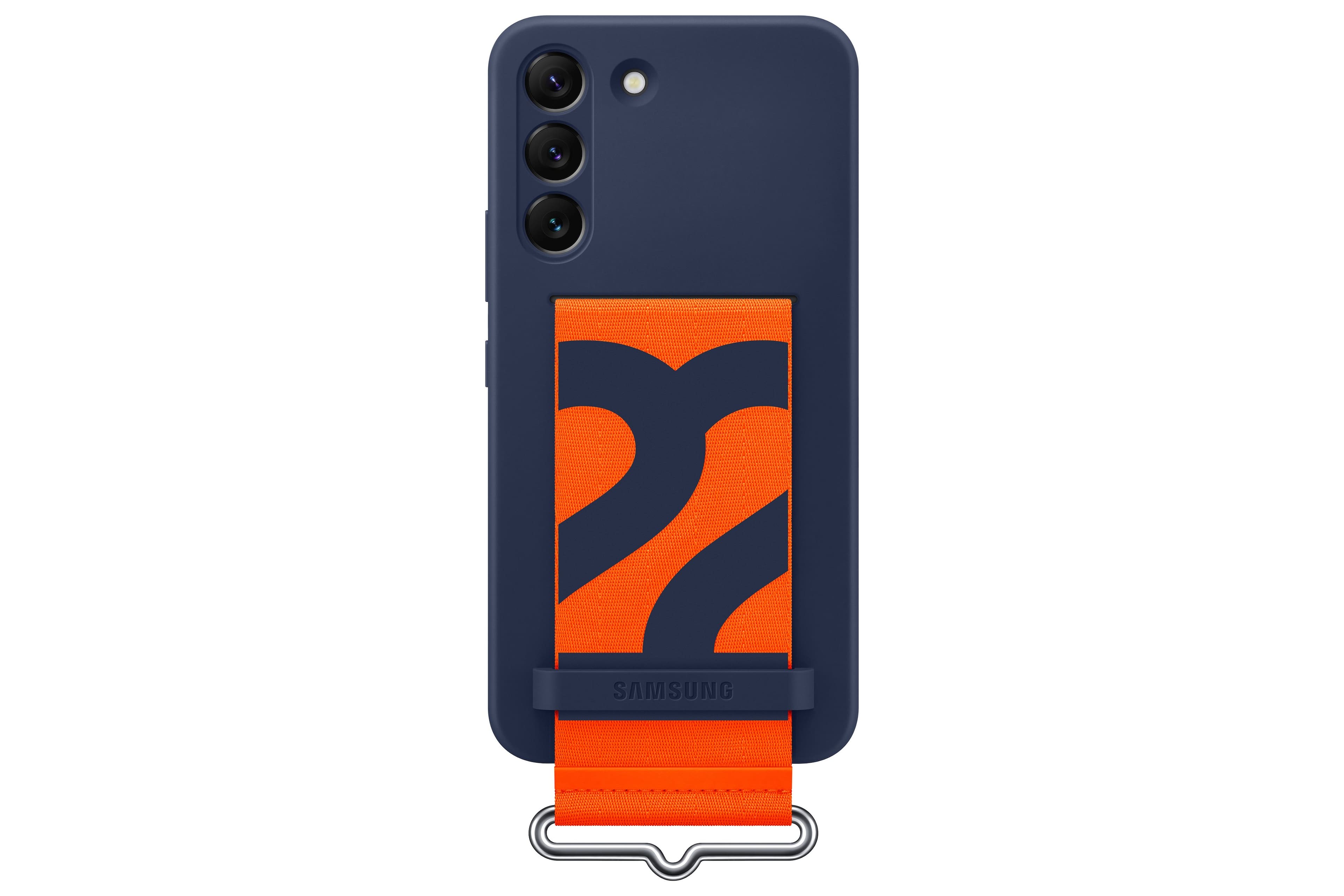 Front. Samsung - Galaxy S22+ Silicon with Strap - Navy.