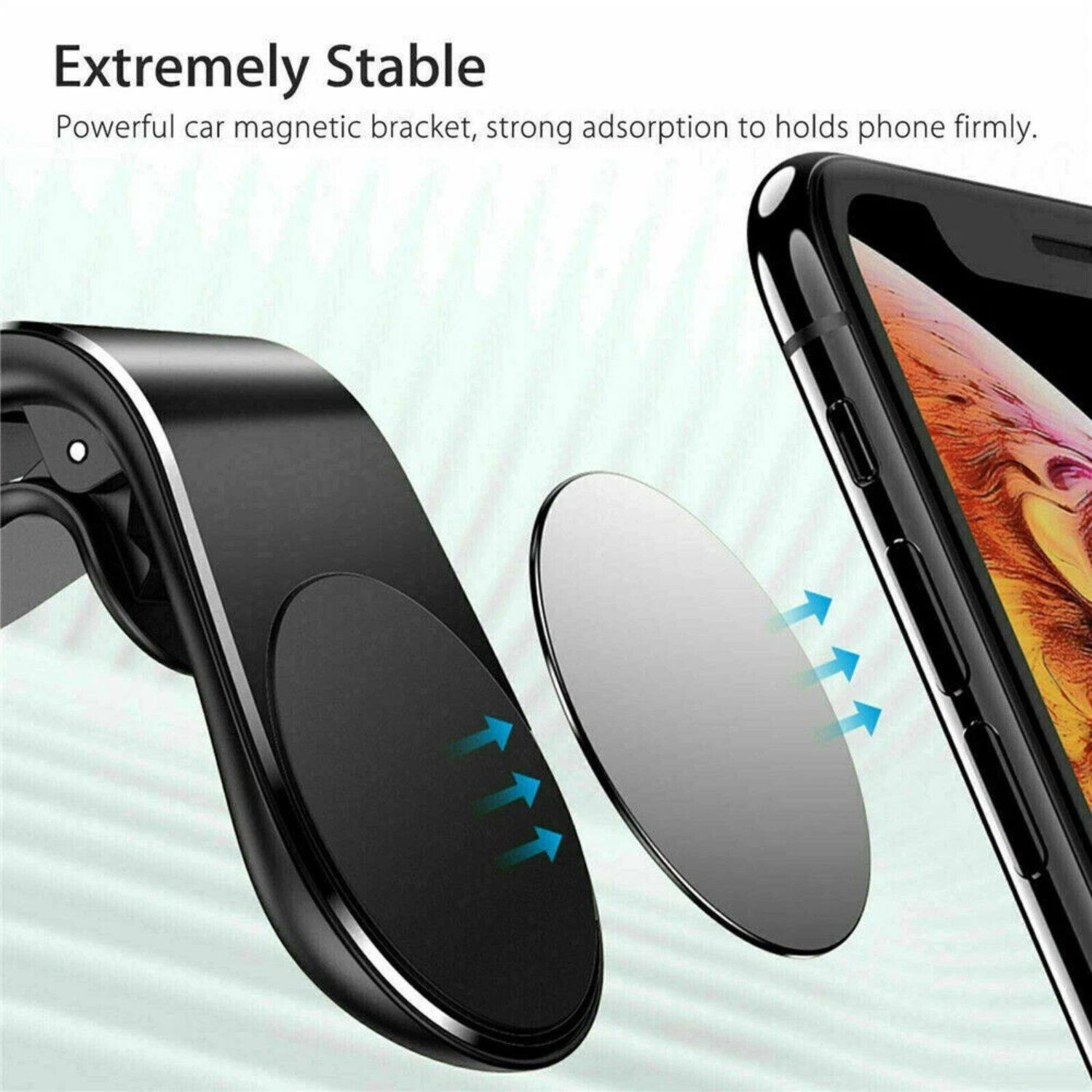 Extremely Stable  
Powerful car magnetic bracket, strong adsorption to hold phone firmly.