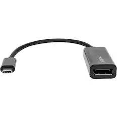 Front. Rocstor - 6FT USB-C TO DISPLAYPORT ADP M/F TYPE-C TO DISPLAYPORT ADP M/F - Black.