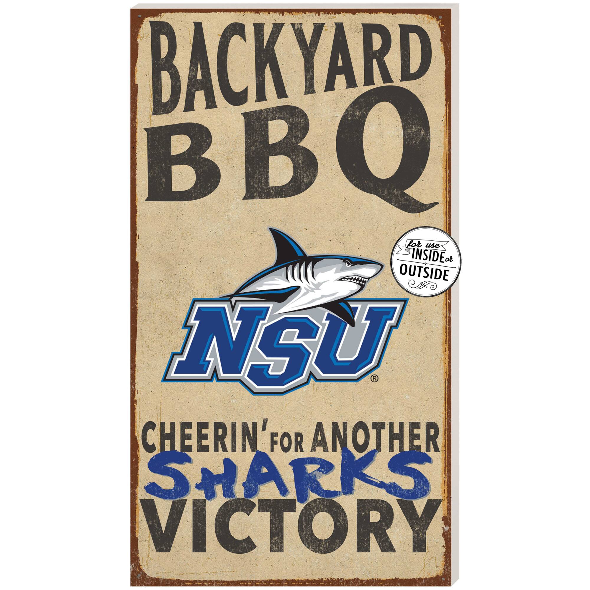Nova Southeastern Sharks 11" x 20" Indoor/Outdoor BBQ Sign