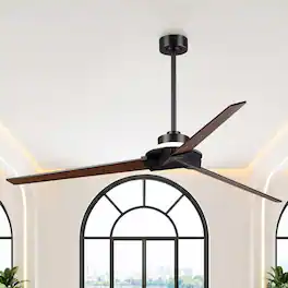 Vaczon - 70" Modern LED Large Propeller Ceiling Fan with Light and Remote Control - Black