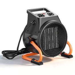 VEVOR - Greenhouse Heater, 1500W Electric PTC Space Heater with Fan, Low & High Heat Modes, 15° Adjustable Angle - Black;Orange