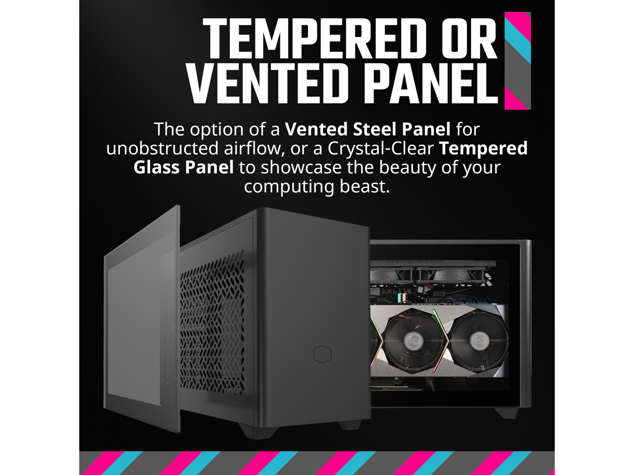 Cooler Master MasterBox NR200P V2 Black Steel, Tempered Glass