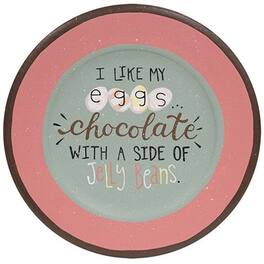 BreeBe - I Like My Eggs Chocolate Plate - Multicolor