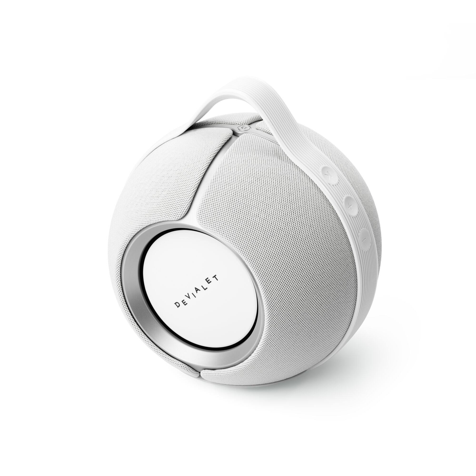 Alt View 1. Devialet - Mania Portable Bluetooth and Wi-Fi Capability Speaker (w/Cocoon Dock) - White Mist.
