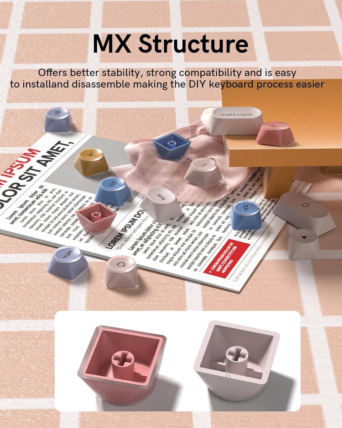 MX Structure

Offers better stability, strong compatibility and is easy to install and disassemble making the DIY keyboard process easier