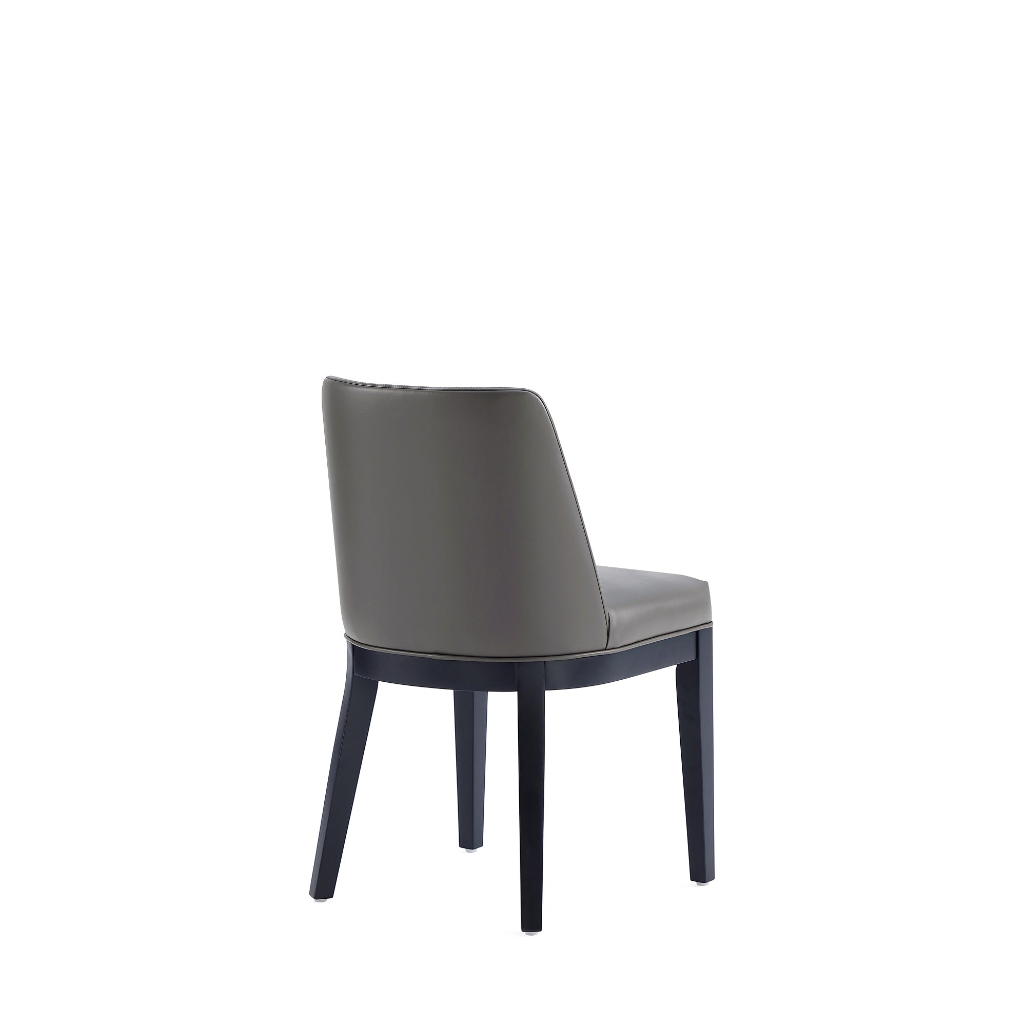 Alt View 2. Manhattan Comfort - Gansevoort Modern Wood Vegan Leather Dining Chair - Set of 2 - Graphite.
