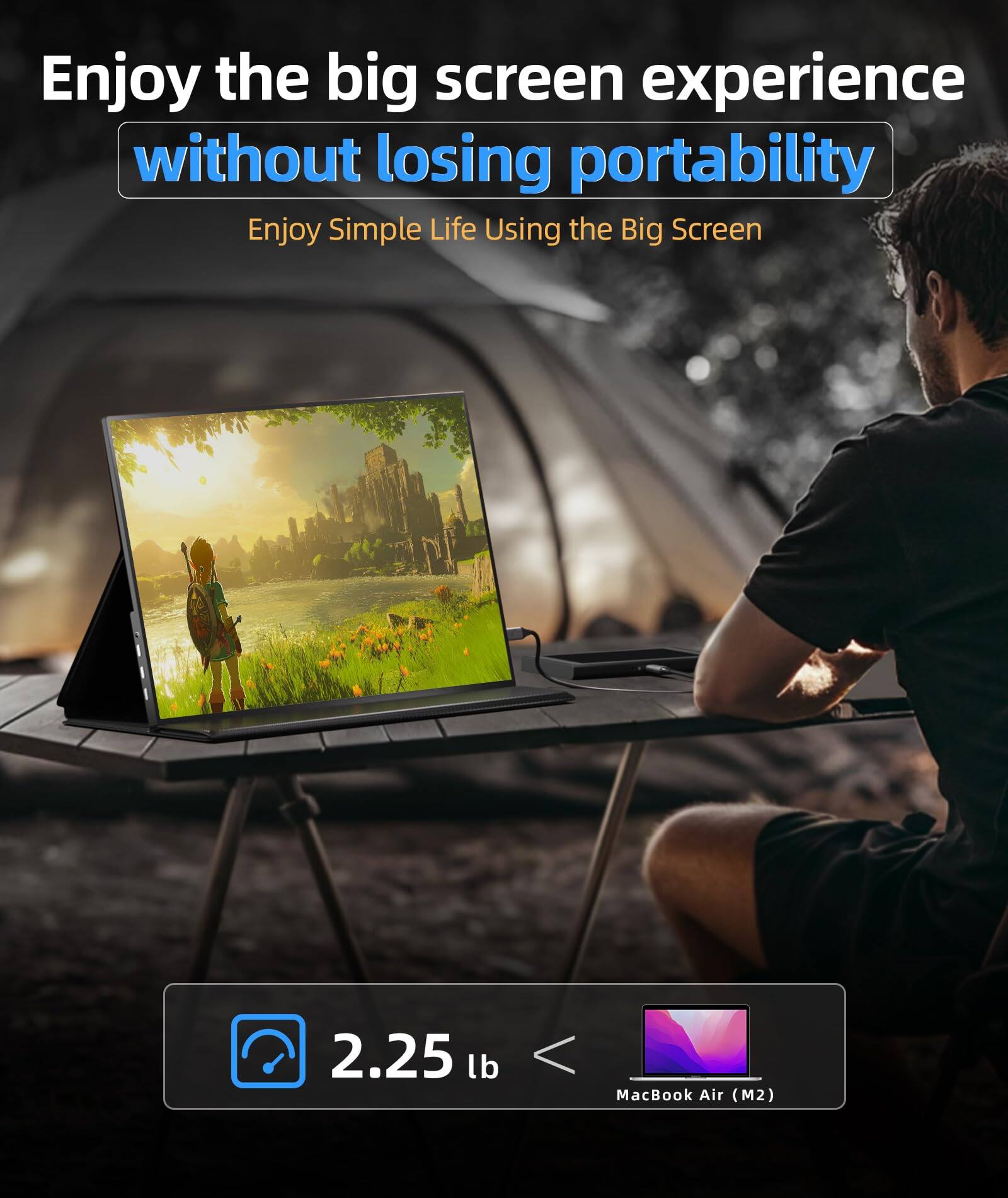 Enjoy the big screen experience without losing portability

Enjoy Simple Life Using the Big Screen

2.25 lb

MacBook Air (M2)
