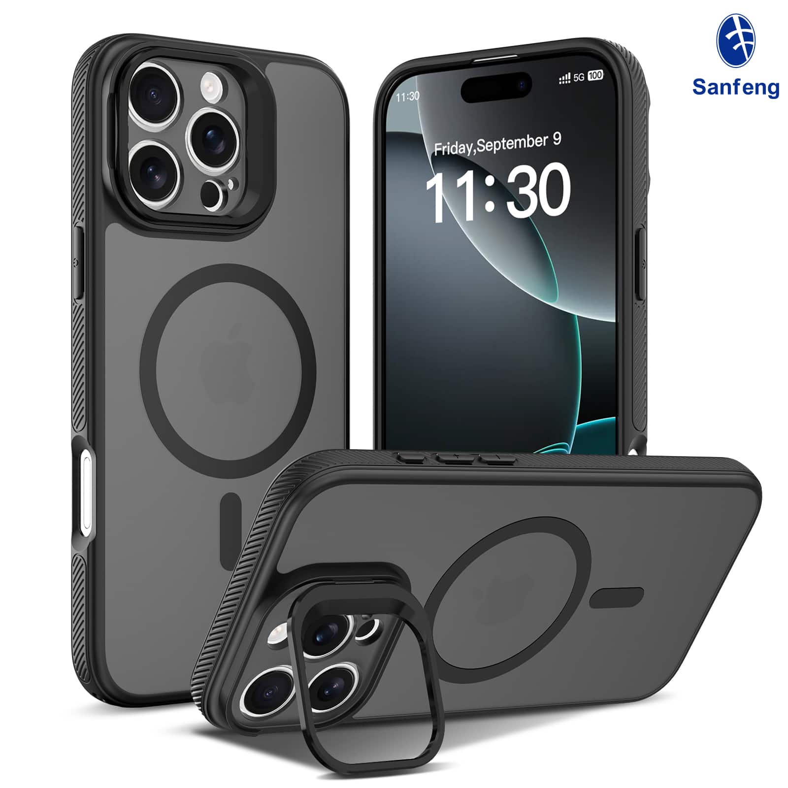 Dteck - Hidden Camera Kickstand Case for Apple iPhone 16 Pro, Shockproof Compatible with MagSafe Matte Frosted Anti-Slip Cover - Black price history on PriceWatchPro