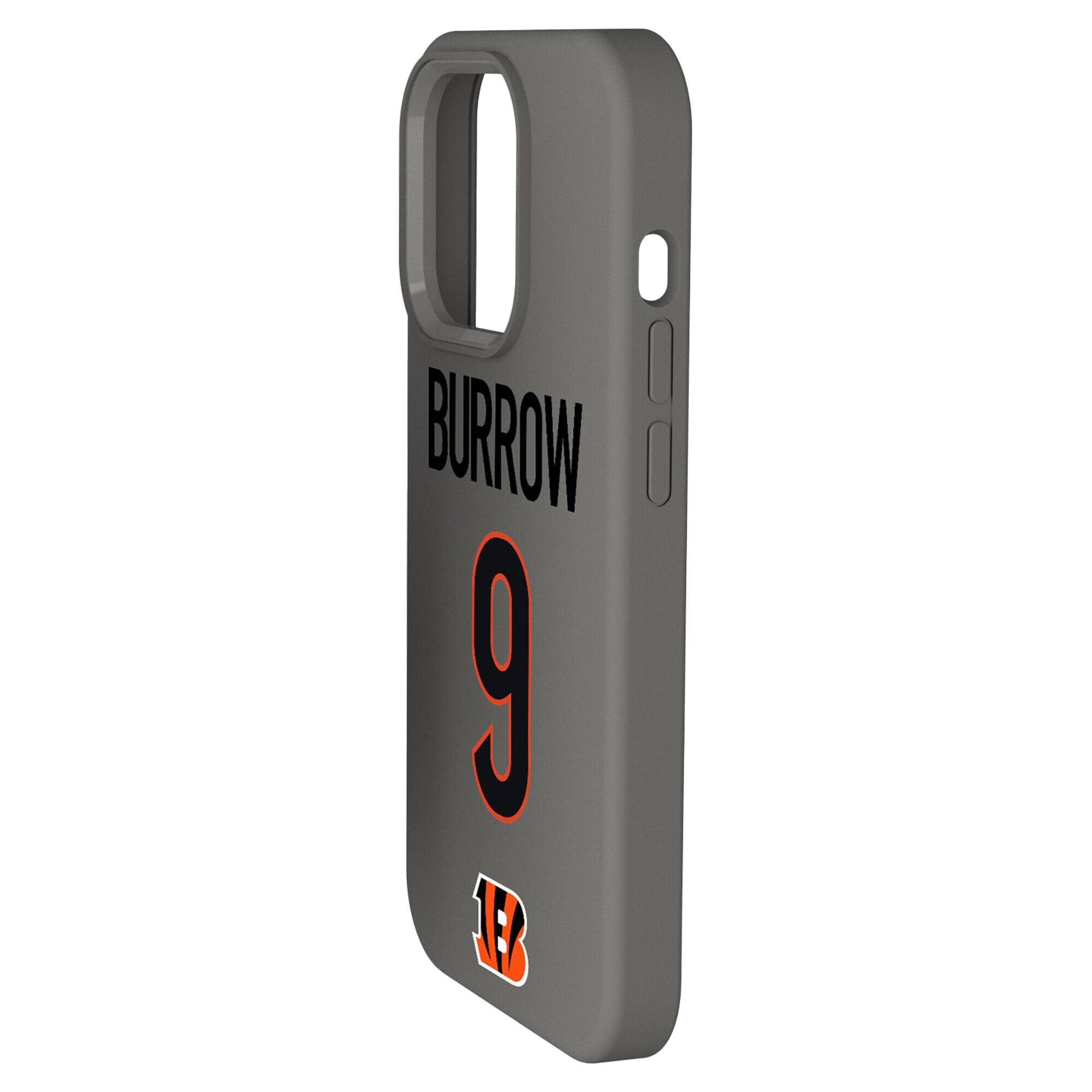Alt View 1. Keyscaper - Joe Burrow Gray Cincinnati Bengals Ready Soft Touch iPhone Case - 15 - Gray.