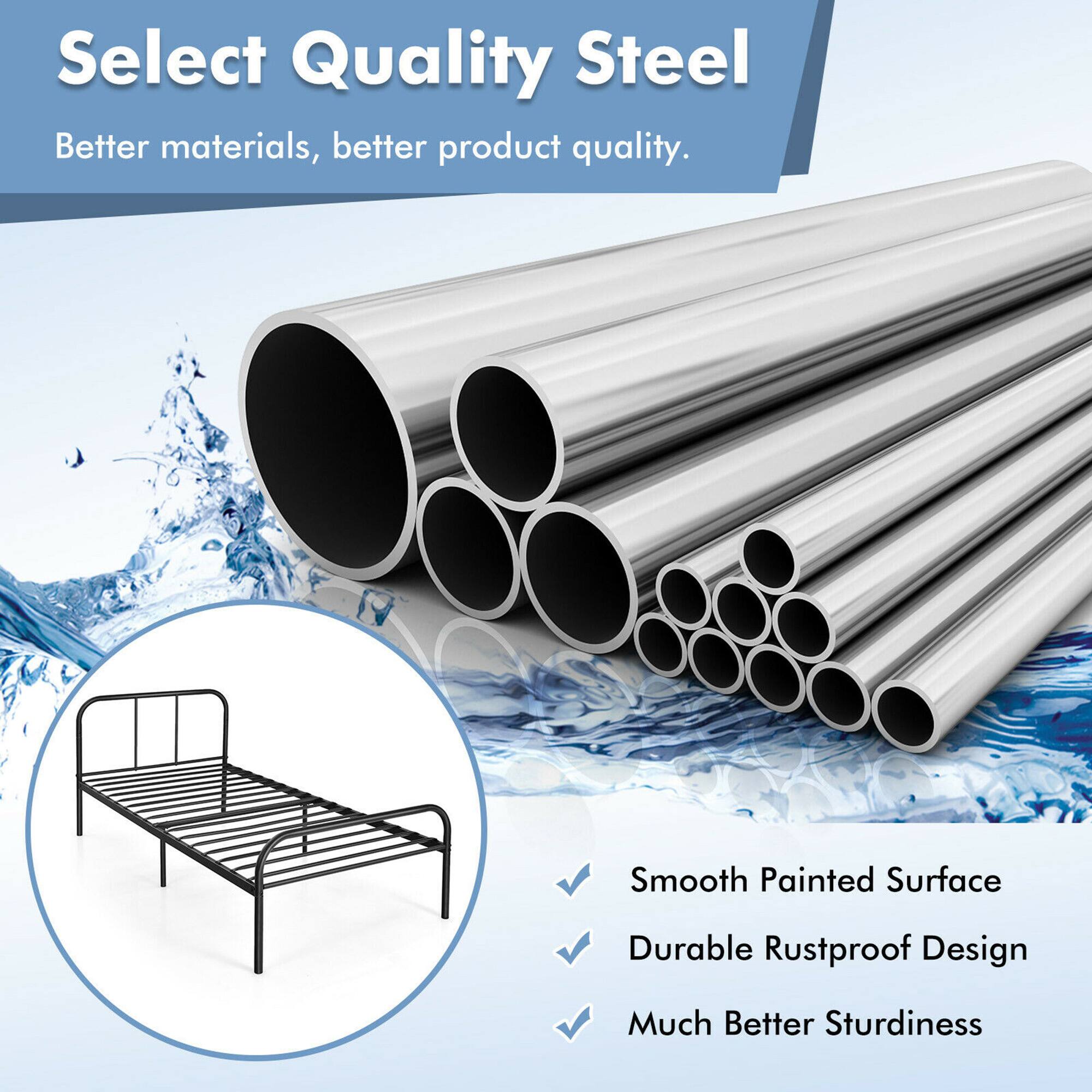 Select Quality Steel  
Better materials, better product quality.  

- Smooth Painted Surface  
- Durable Rustproof Design  
- Much Better Sturdiness