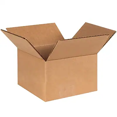 Front. The Packaging Wholesalers - 6" x 6" x 4" Shipping Boxes, 32 ECT, 25/Bundle (664) - Kraft.
