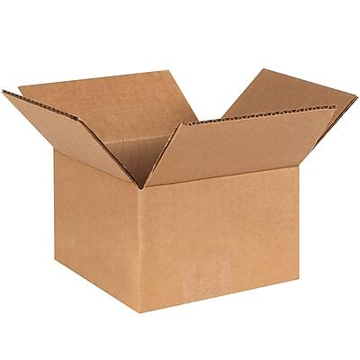 Front. The Packaging Wholesalers - 6" x 6" x 4" Shipping Boxes, 32 ECT, 25/Bundle (664) - Kraft.