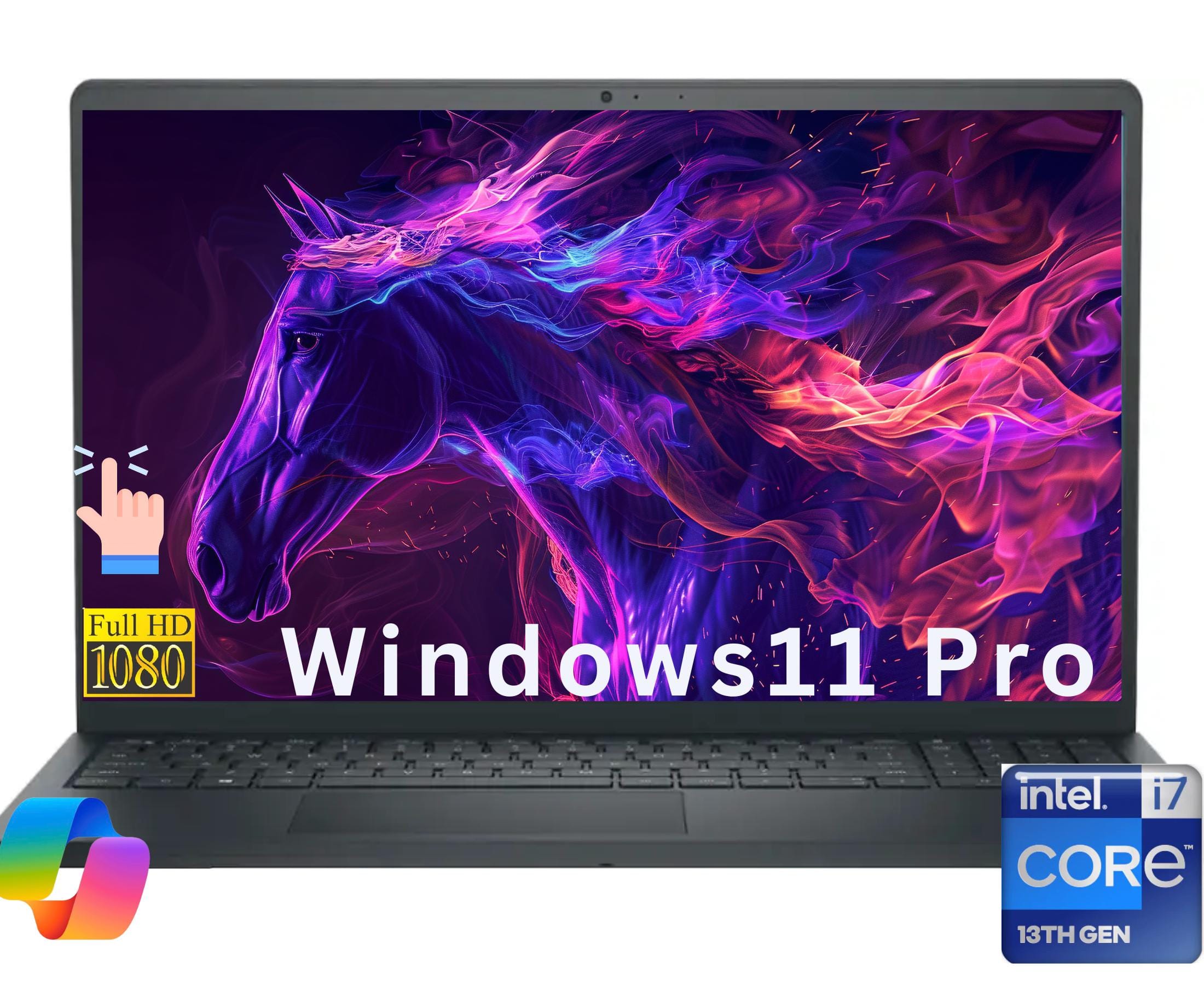 Dell - Inspiron 15 Laptop 13th Gen Business, 15.6" FHD Touch, Intel Core i7-1355U, 16GB RAM, 512GB SSD, Windows 11 Pro - Black