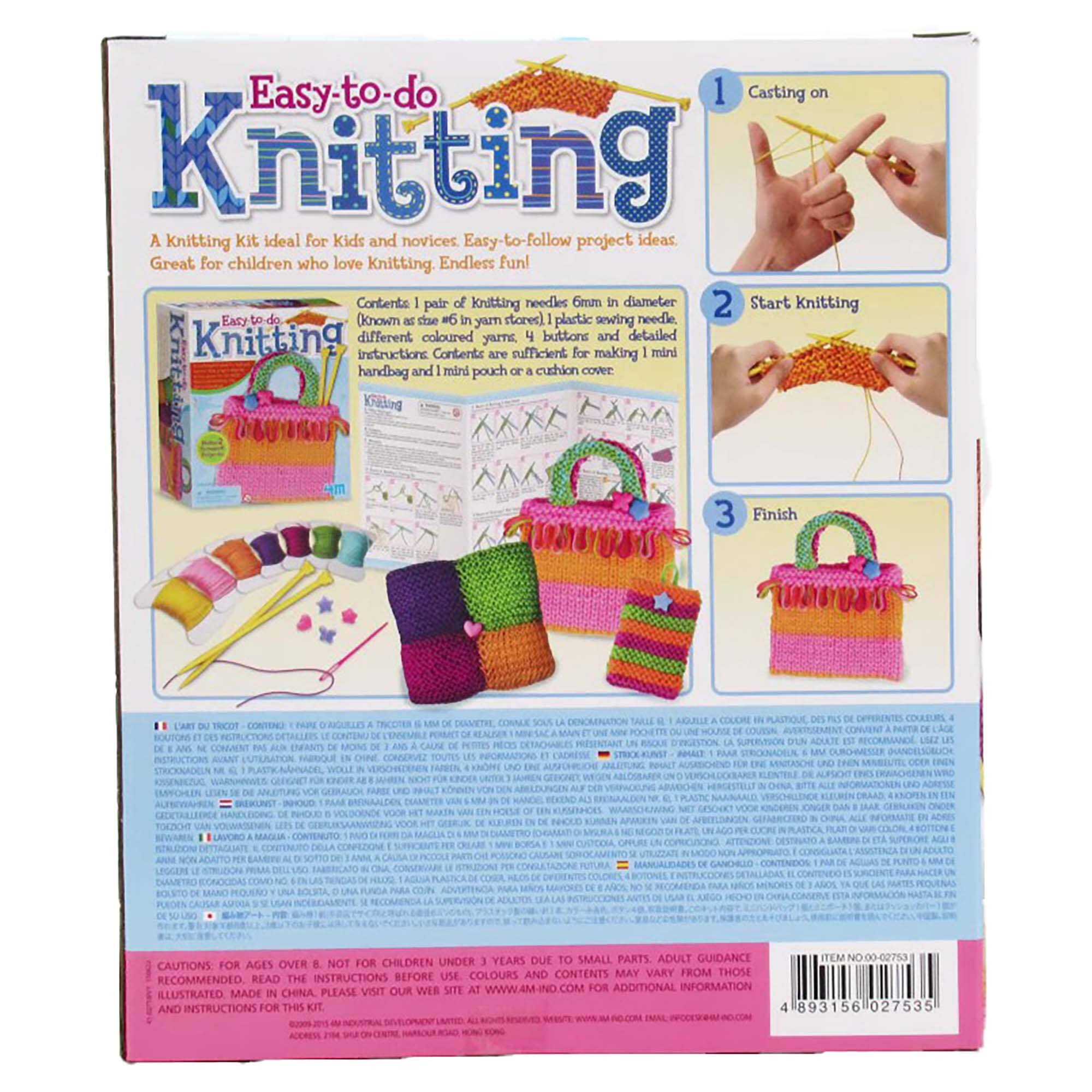 Easy-to-do 1: Casting on Knitting
A Knitting Kit ideal for Kids and novices
Easy-to-follow project ideas
Great for children who love Knitting
Endless fun!
Contents:
- Pair of knitting needles 6mm in diameter
- 2 Start Knitting Early to do (Knowm I shse 6 in yam stores) plastic sewing needle
- Knitting different coloured y, 4 buttons and detailed instructions
Contents are sufficient for making mini handbag and miri pouch or cushion cover.
Knitting 3: Finish

DENORENATION ALE E BUE PLASTIQUE DES DE COULEUR L'ART DU TRICODT CONTENU NGULES DE CHNMETRE SOuS LA DE AUENTAEMNT CNVEN Ae ROUTORS DES L DE CR UN RGISTION LA SUPERION DUN ADULTE AN M CONVIENT ENEAAITS DE MOIN D ANS DE OURCHMESSER NANCELSUBUCK UTIRATION iN CORTEMALI VERSCHNTGIEN LNO THE  STRCKNADELN E PLASTR-MAHNADEL A cmWs INFORMATIONEN CEDETAALEERC T VOUANISEMN DE ALMAS NEGO APRELORN CLOR CINGR ETA SORTO DIERENTES MANUALIDADES OR CARCHNO CONTENDIOS CHILDREN UNDER 3 YEARS DUE TO SMALL PARTS ADULT GU