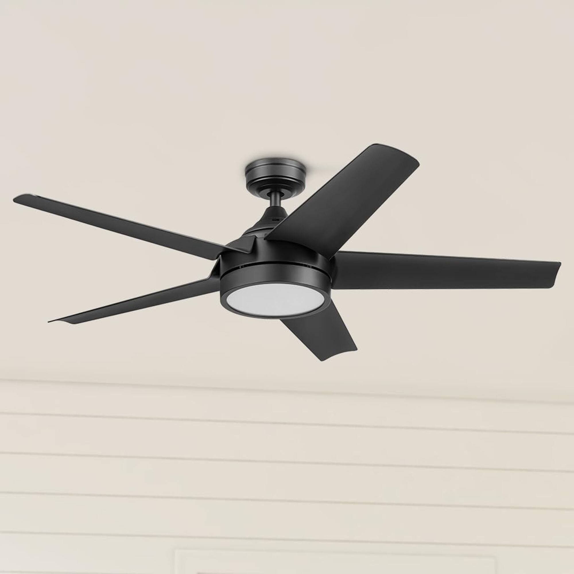 Alt View 7. Honeywell - Honeywell Byard 52” Ceiling Fan with LED Light and Remote Control, Matte Black - Matte Black.