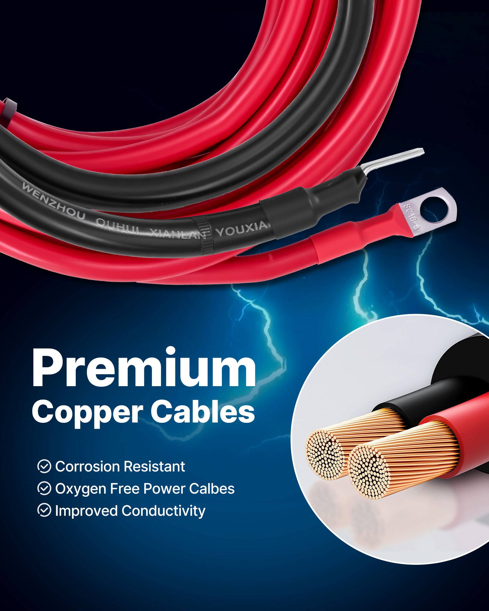 Wenzhou Quhui Xianlan Youxia SC16-6 Premium Copper Cables Corrosion Resistant Oxygen Free Power Cables Improved Conductivity