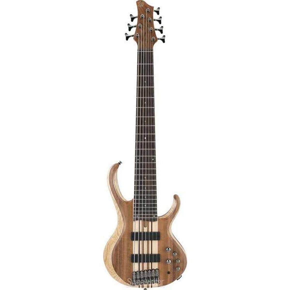 Front. Ibanez - Ibanez BTB Bass Workshop BTB747 7-String Electric Bass Guitar, Rosewood Fretboard, Natural Low Gloss.