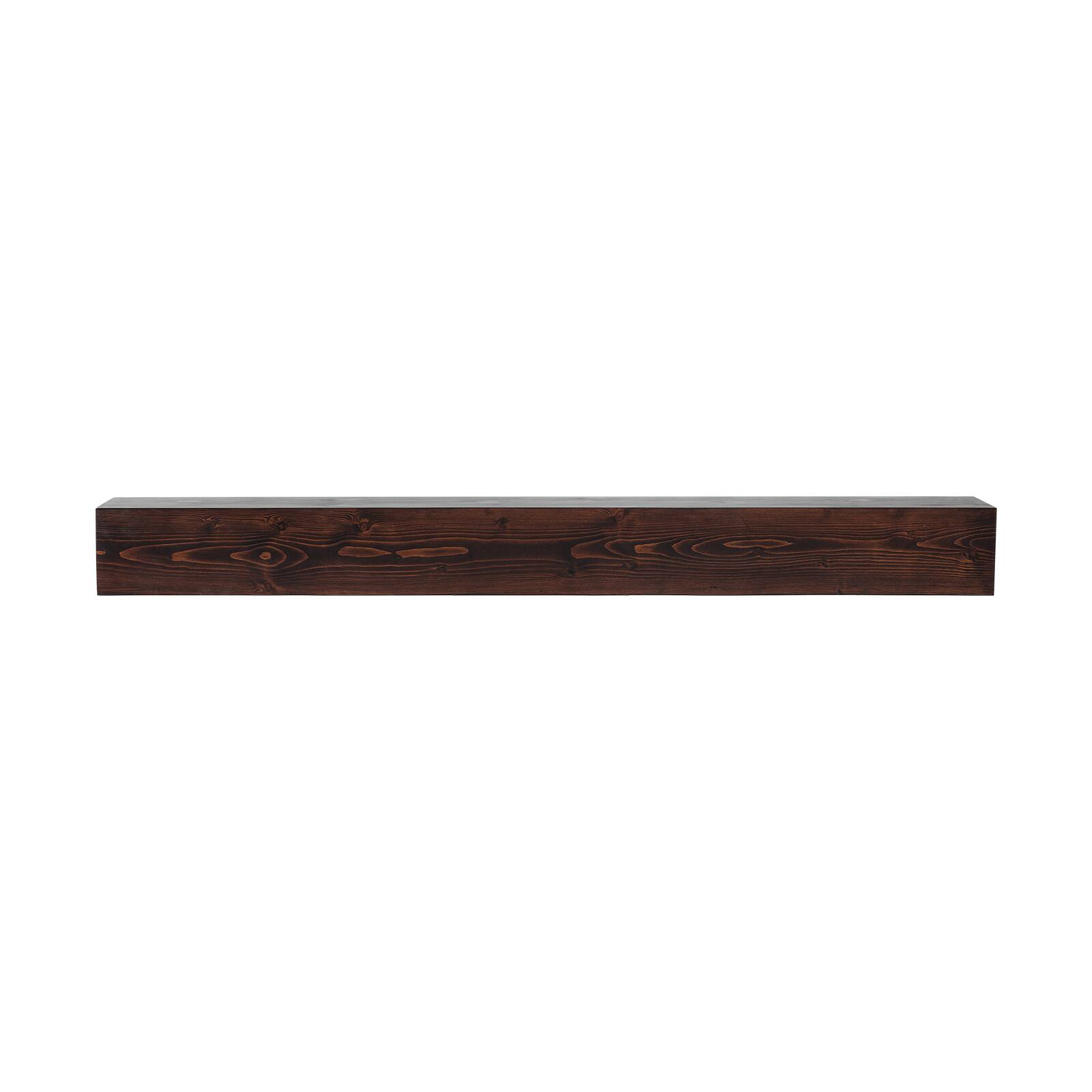 Alt View 5. VEVOR - Fireplace Mantel, 60" x 8" x 6", 50 lbs Weight Capacity, Natural Wood Mantel for Over Fireplace - Rustic Brown.