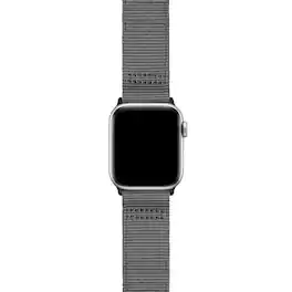 StrapsCo - Pro Seatbelt Strap Nylon Watch Band For Apple Watch - 40mm/41mm/42mm (Medium-Long) - Slate