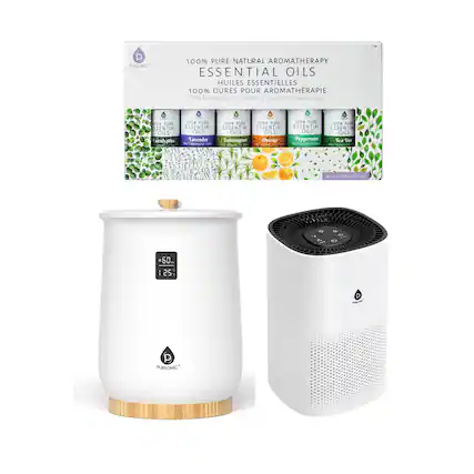 PURSONIC 100% PURE NATURAL AROMATHERAPY ESSENTIAL OILS
HUILES ESSENTIELLES 100% PURES POUR AROMATHERAPIE
PRO THERAPEUTIC GRADE QUALITE THERAPEUTIQUE
- Eucalyptus
- Lavender
- Lemon
- Orange
- Peppermint
- Tea Tree
2 - TSM
f A NO-Tesetc BE Sr - 134 W
- 6 0 1 60 I 25 - P A