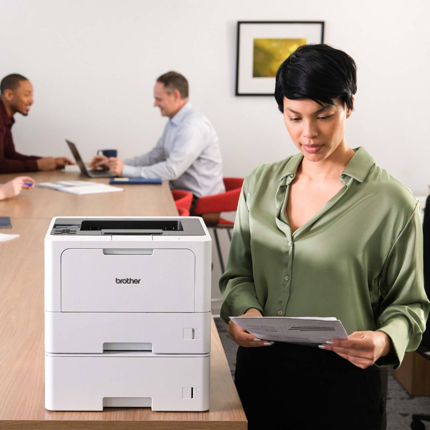 Alt View 6. Brother - HL-L5210DWT Business Printer with 26-Month Plan, HDMI & USB Cables.