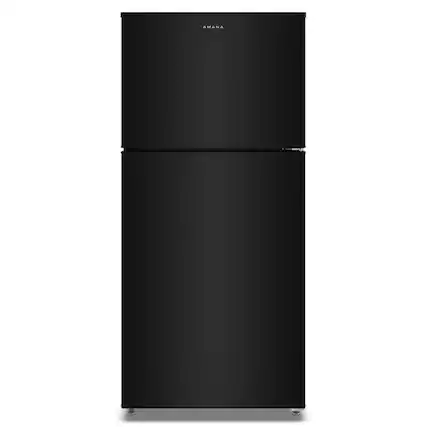 Front. Amana - 30 in. Wide 19 cu. ft. Garage Ready Top-Freezer Refrigerator and - Black.