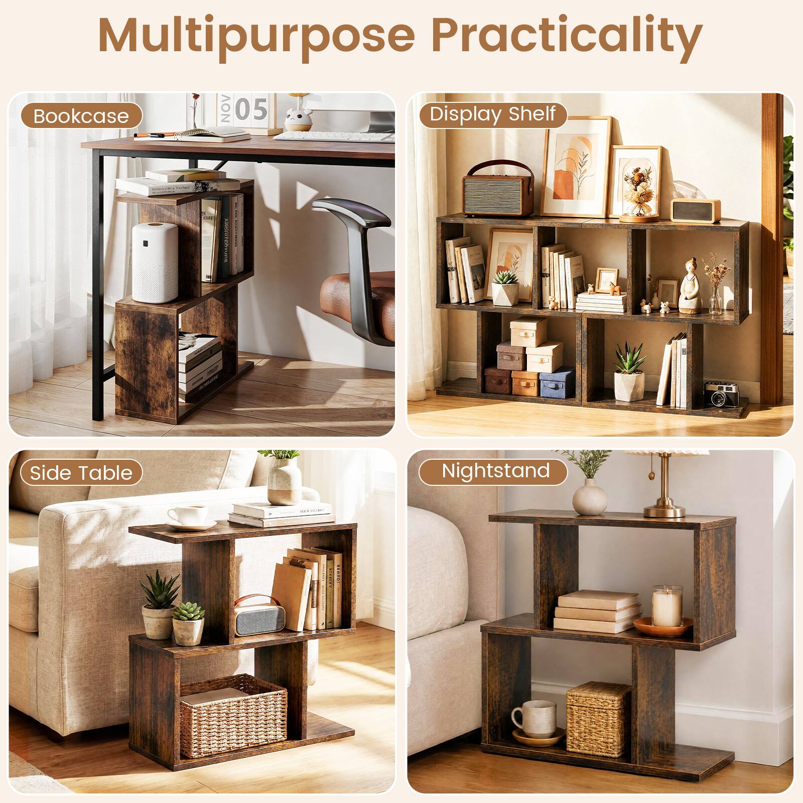 Multipurpose Practicality Bookcase AON 05 Display Shelf

COMPAGE
Side Table
12342
Nightstand