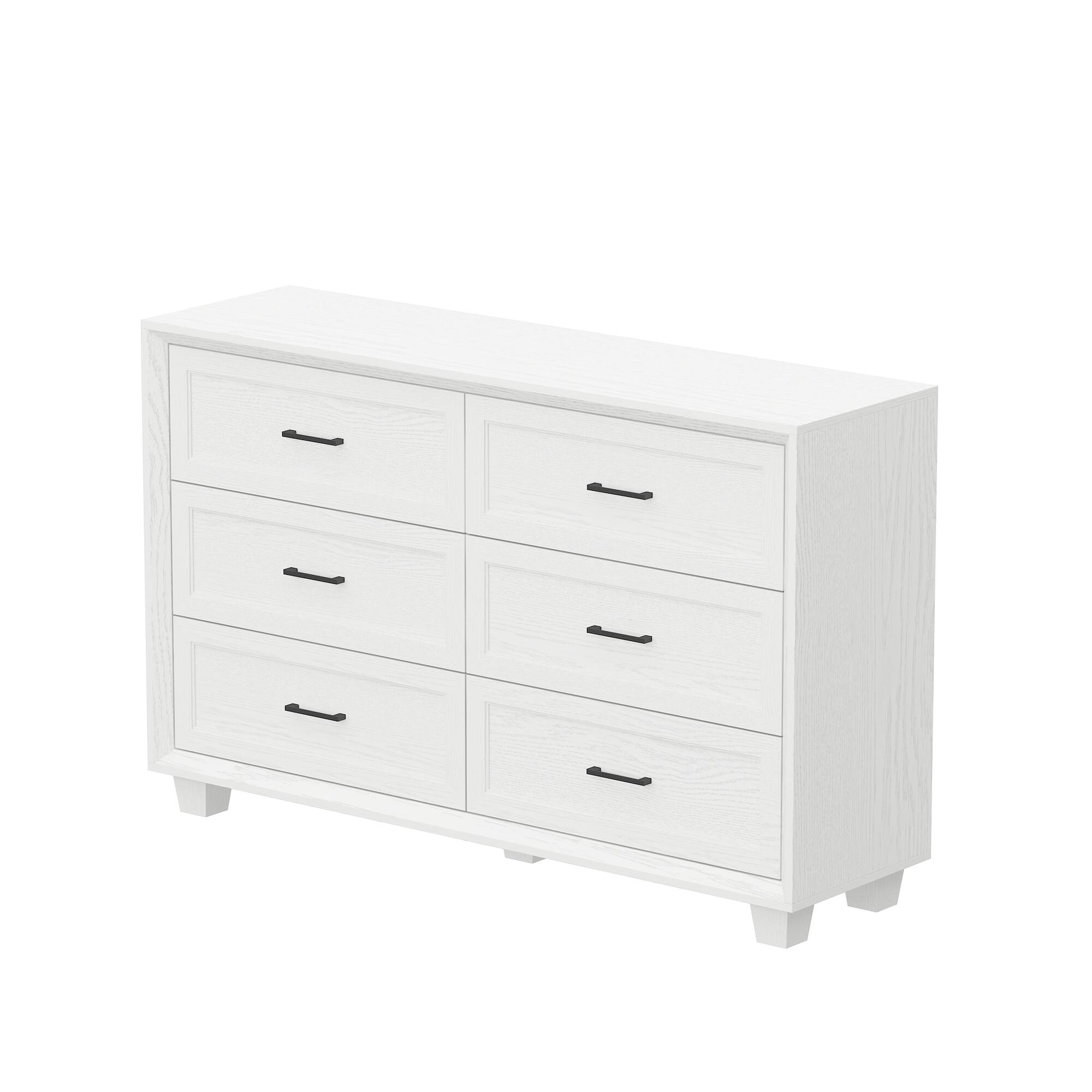 Angle. Famapy - Famapy 6 - Drawer Dresser: Modern Minimalist Storage for Multi - Scenes - White.
