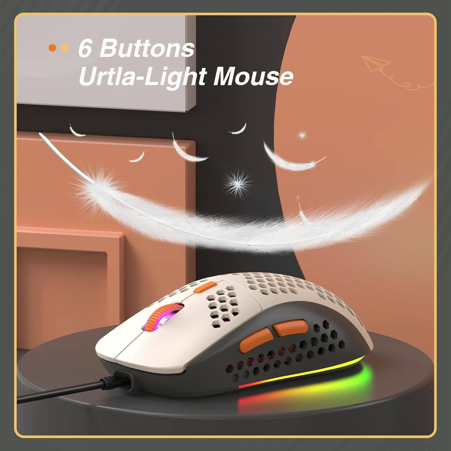 6 Buttons  
Urtla-Light Mouse