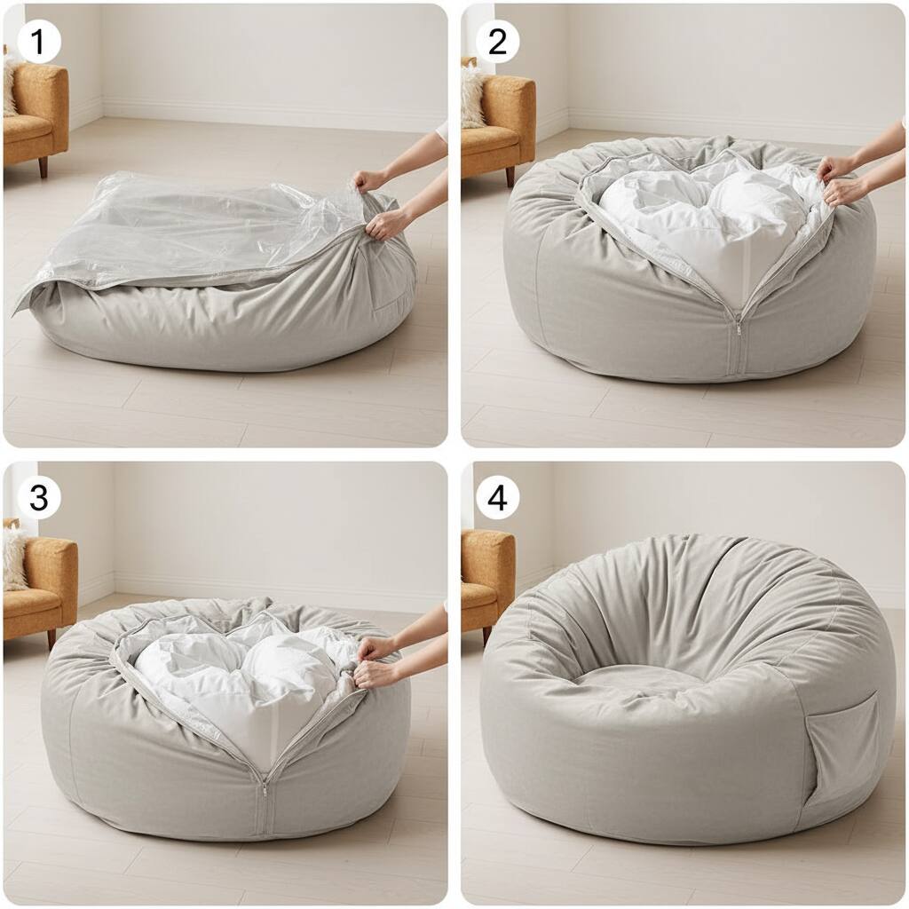 Alt View 2. AOITUN - 4ft Bean Bag Chair with Filler Included, Comfy Sofa Sack for Adults Teens, Soft Washable Cover for Dorm Bedroom - Grey.