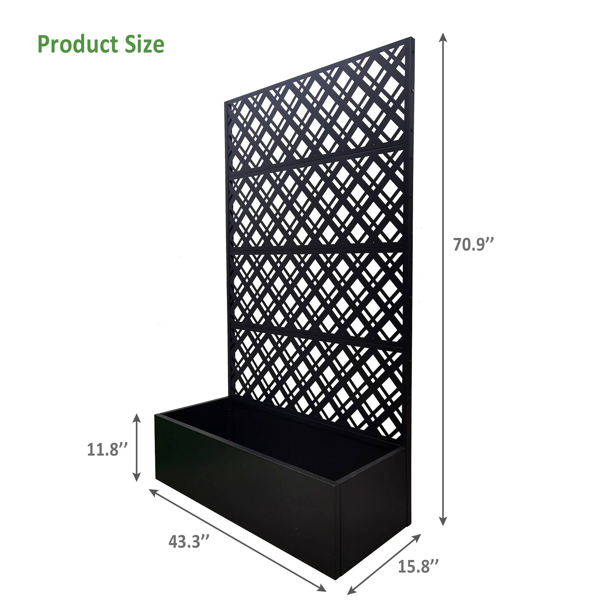 Product Size: 70.9" x 43.3" x 15.8" x 11.8"